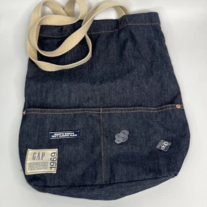 GAP Cardmembers Exclusive Denim Bag Purse Tote 50th anniversary With 3 Pins - Picture 1 of 6