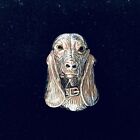 Bassett dog Blood Hound Spaniel Sterling Silver Animal Pet brooch Pin Pendant