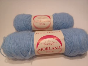 Jack Frost 2 Yarns Blue Orlon Acrylic Fiber Moth Proofed Worsted 2 Ply Vintage - Picture 1 of 6