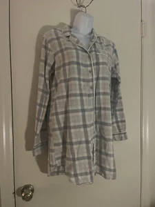 Damen GILLIGAN & OMALLEY 100 % Baumwolle kariert Langarm Knopfleiste Schlafhemd Größe 8 - Bild 1 von 6