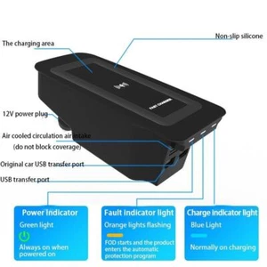 Fits For Volvo XC60 XC 60 2018-2025 15W Wireless Fast Charger Tray Pad Set - Picture 1 of 7