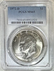 1972 D Clad Eisenhower Dollar PCGS MS65 - Picture 1 of 5