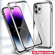 For iPhone 15 Pro Max 14 13 12 11 X 360 Magnetic Tempered Glass Full Case Cover