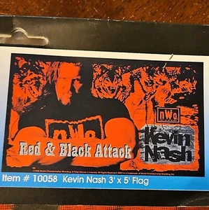 Rare Vintage Sealed Kevin Nash Red And Black Attack 3x5 Flag WCW nWo Wolfpack - Picture 1 of 3