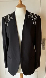 H&M BLACK JACKET WITH STUDS SIZE 14/16 BNWT - Picture 1 of 4