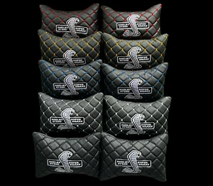 For Shelby GT500 Leather Breathable Headrest Pillow, Car Neck Pillow Set - 2 PCS - Picture 1 of 22