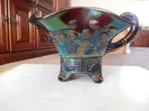 ANTIGUO Carnaval Vidrio NORTHWOOD Amatista Frambuesa Gravy Barco ¡Precioso! - Imagen 1 de 23
