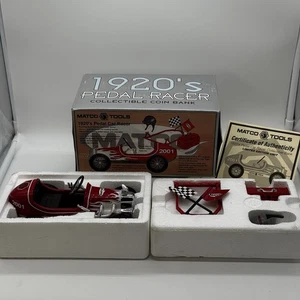 VTG 2001 MATCO TOOLS 1920S PEDAL RACER COIN BANK DIE CAST CAR CROWN PDLCAR01 - Picture 1 of 10