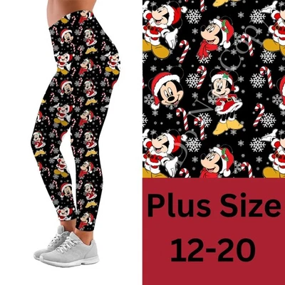 Leggings para mujer Mickey Minnie Mouse Navidad TC talla grande 12-20 Foto 1 de 2
