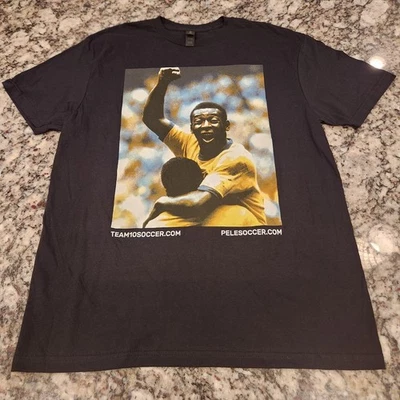 Pele Team 10 Soccer Academy Black Tshirt Size L - Image 1 of 3