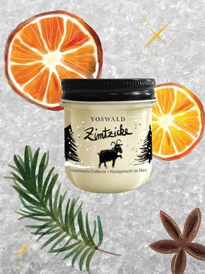 DUFTKERZE "ZIMTZICKE" DUFT ZIMT 100% Naturwachs Kerze handgemacht VOSWALD - Bild 1 von 3