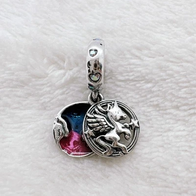 Pre-owned Pandora 925 Silver Magical Unicorn Double Dangle Charm -799145C01 - Image 1 of 4