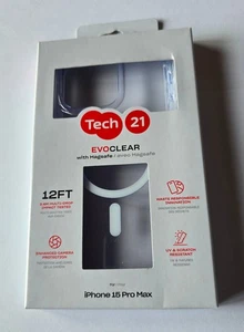 NEW OEM Tech21 EVO CLEAR Magsafe Case for Apple iPhone 15 Pro Max in Retail Pkg - Picture 1 of 9