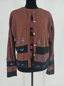 Vintage Michael Simon Insect Cardigan Set - Women’s M/L Silk, Cashmere, Angora - Picture 1 of 14