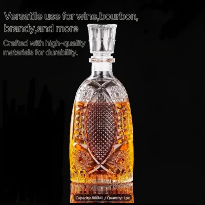Whiskey Decanter Glass Crystal Liquor Scotch Vodka Bourbon Bottle Vintage Gift - Image 1 of 4