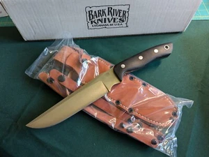 Bark River Knives STS-7.5 CPM 154 FIRST PRODUCTION Black Canvas Micarta, Sheath - Picture 1 of 16