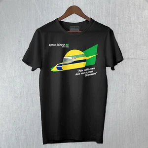 T-Shirt Maglietta SENNA Ayrton Legend Driver F1 Champion Memory Brasil ArtStyle  - Picture 1 of 9