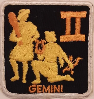 Vintage GEMINI II Nasa Patch Astrological Zodiac Embroidered 3" - Image 1 of 2