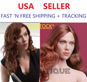 *EN STOCK*1/6 Cabeza de Viuda Negra Scarlett Johansson RIZOS ROJOS LARGOS en PÁLIDO - Imagen 1 de 4