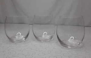 Old Fashioned Rock Whiskey Glasses Clear Glass Roly Poly Set of 3 - Picture 1 of 2
