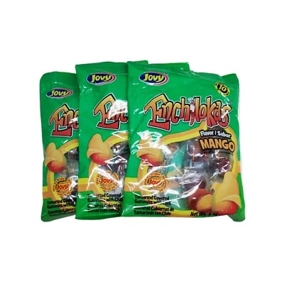 3x Jovy Enchilokas Gomitas Sabor Mango Chili Caramelo Mexicano 5.29oz Foto 1 de 4