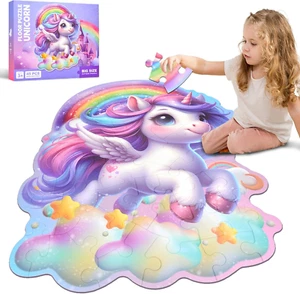 45 Pcs Unicorn Floor Puzzle for Kids Ages 3-6 Years Old- Large Toddler Puzzles - Picture 1 of 7