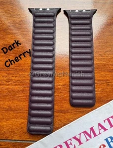 NEUF~S/M~*DARK CHERRY* Lien Cuir Magnétique 44/45/46/49mm/Bracelet Ultra Apple Watch - Photo 1 sur 7