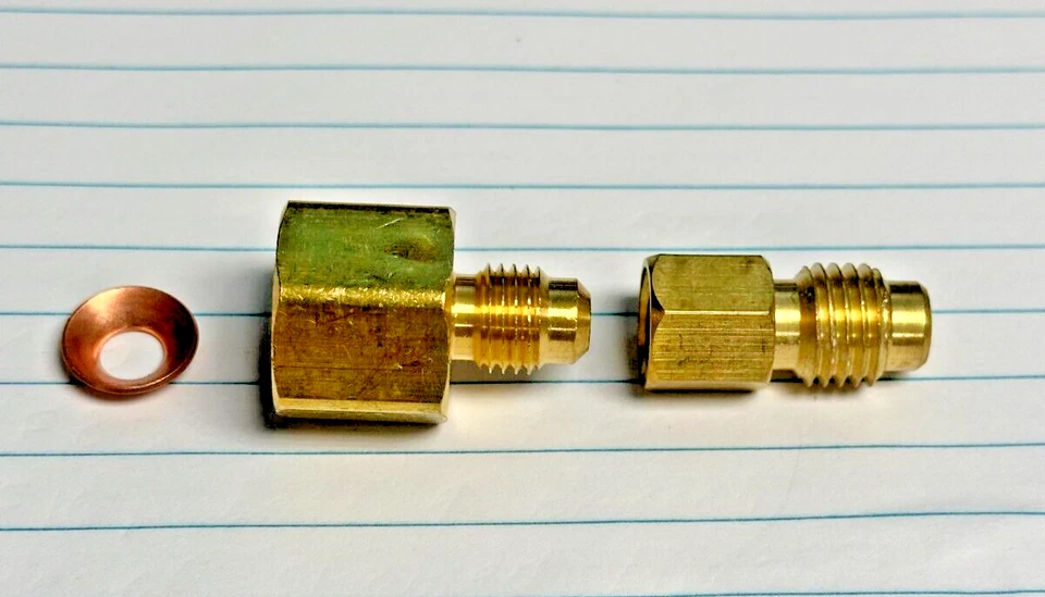 Robinair, Vacuum Pump Intake Adapter, 3/8"FM x 1/4"M or 1/2" ACME