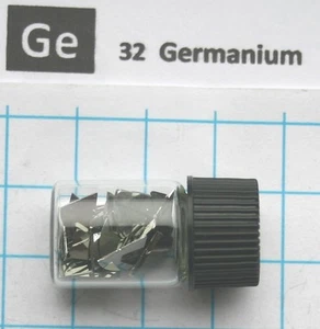 2 gram 99.999% Germanium metalloid pieces in glass vial element 32 sample - Picture 1 of 3