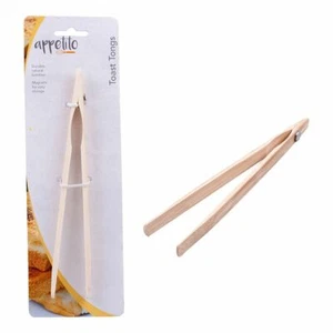 APPETITO BAMBOO TOAST TONGS W/ MAGNET 20CM - Picture 1 of 4