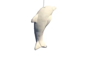 Keramik elfenbeinweiß Delfin Badezimmer Licht ziehen mit Kordel & Stecker - Bild 1 von 5