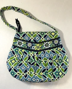 Vera Bradley Handtasche Tasche Gänseblümchen klein Beuteltasche Schulter grün blau klein Blumen nicht mehr produziert - Bild 1 von 5