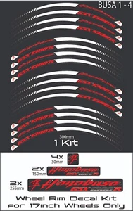 SUZUKI HAYABUSA Motorcycle Wheel Rim Kit Stickers Decals - Picture 1 of 5