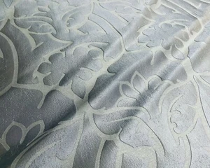 KRAVET COUTURE / BARBARA BARRY SLATE "OLD WORLD" SILK DAMASK FABRIC - Picture 1 of 2