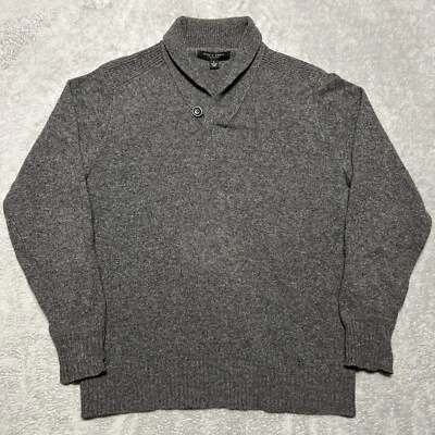 Suéter para mujer Pronto Uomo 100 % lana gris oscuro 1/4 botón grande solo limpieza en seco Foto 1 de 4