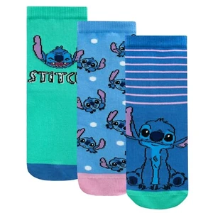 Girls Lilo and Stitch Socks | Kids Stitch Ankle Socks | 3 pk Girls Socks - Picture 1 of 7