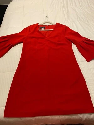 VESTIDO DONNA MORGAN ROJO MANGAS CAMPANA TALLA 12 Foto 1 de 4