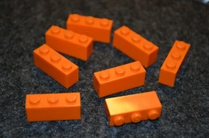 (8) 1x3 Orange Standard Bricks  ~ Lego  ~ NEW - Picture 1 of 1