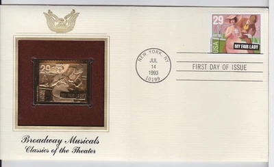 TurtlesTradingPost- Broadway Musicals- My Fair Lady 1993 #2770 FDC Gold Replica - Image 1 of 2