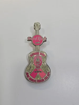 Hard Rock Cafe Breast Cancer Awareness Lapel Pin Guitar October 2006 - Image 1 of 4