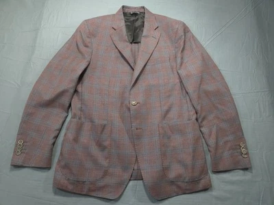 Blazer Ermenegilda Zegna 42 Lana Seda Sin Estructura Cuadros Rojo Azul Italia Foto 1 de 4