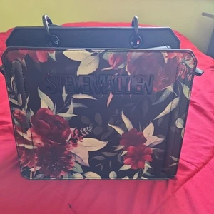 Steve Madden BEVELYN Floral DT625665 Satchel Crossbody Bag White Black - Picture 1 of 3