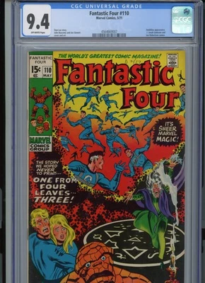 Fantastic Four #110 1971 Marvel CGC 9.4 Off-White - Image 1 of 3