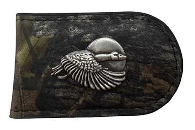 Mallard Duck Camo Genuine Leather Money Clip by Enmon-New in Tin - Image 1 of 4