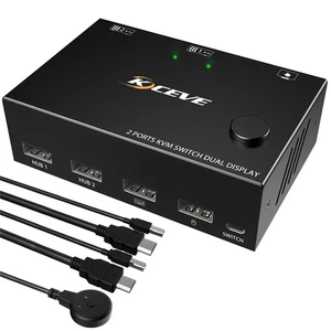 2 In 2 Out Dual Monitor HDMI KVM Switch 4K@30Hz KVM Switcher für 2 Computer - Bild 1 von 14