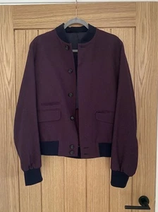 ALEXANDER MCQUEEN Bomberjacke Burgunderrot gemustert gewebte Baumwolle, Größe 46 | Small - Bild 1 von 14