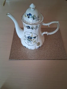 Royal Tara Fine Bone Coffee Pot & Lid Blue Cornflower Collection - Picture 1 of 3