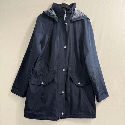 Chaqueta Abrigo Fleet Street Con Capucha Para Mujer Grande Azul Marino * Leer Descripción Foto 1 de 4