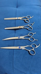 Japanese 440c steel grooming scissors 7.5" Grade 3 set of 4 12m sharp guarantee - Picture 1 of 5