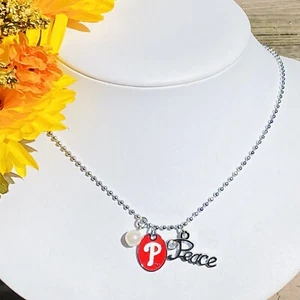 Philadelphia Phillies Peace & Pearl Charm Necklace from Touch by Alyssa Milano - Picture 1 of 4
